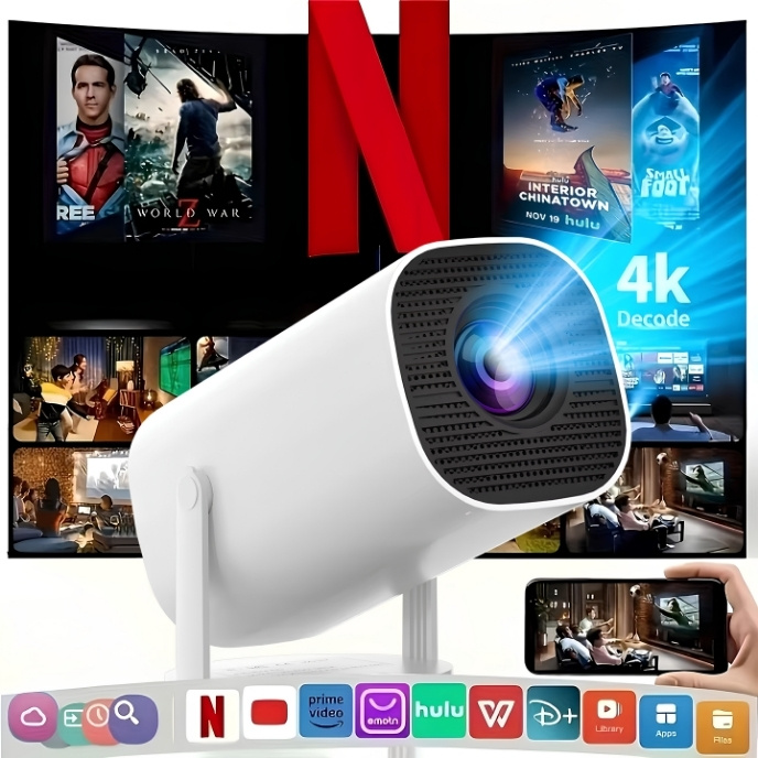 Portable Wi-Fi 6 smart projector with 720p support